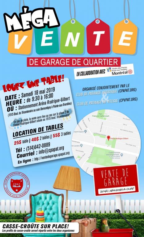 Méga vente de garage de quartier | Location de tables