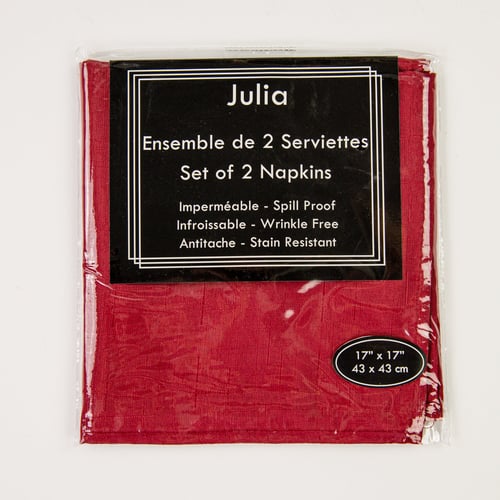 Serviettes de table rouges Julia 17'' x 17''