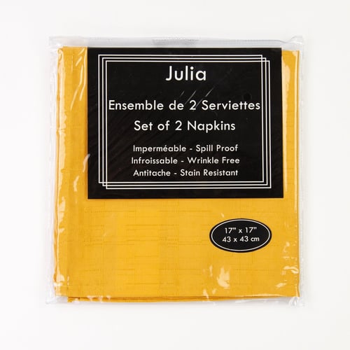 Serviette de table jaunes Julia 17'' x 17''