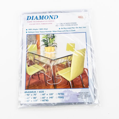 Nappe ronde vinyle transparente 60''