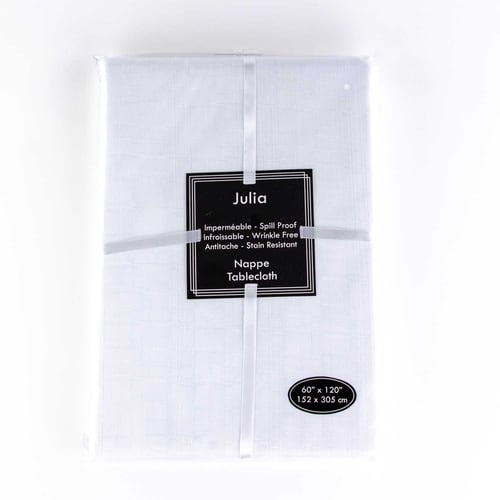 Nappe restauration blanche 60 po x 120 po