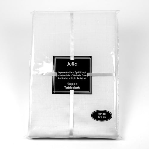Nappe ronde restauration blanche 70 po