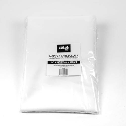 Nappe restauration blanche 54 po x 54 po