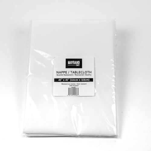 Nappe restauration blanche 45 po x 45 po