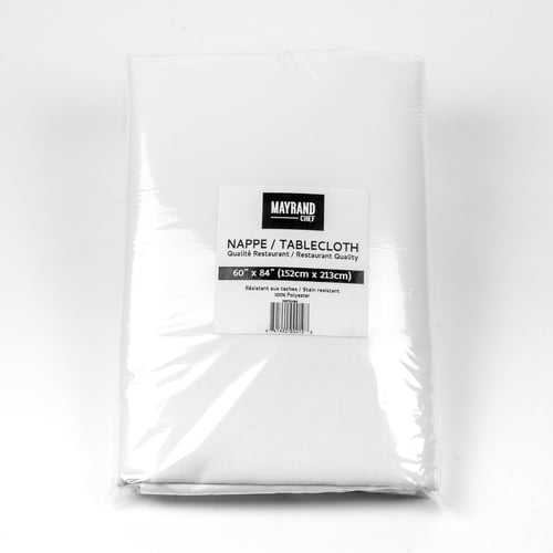 Nappe restauration blanche 60 po x 84 po