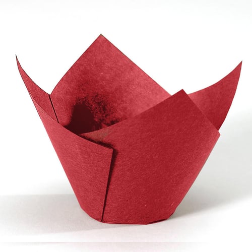 Moule à muffin rouge tulipe grand x150