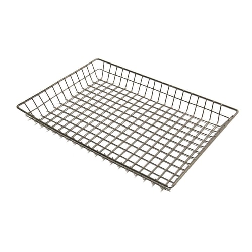 Panier à beigne broche d'acier plaqué nickel 12"x18"x2"