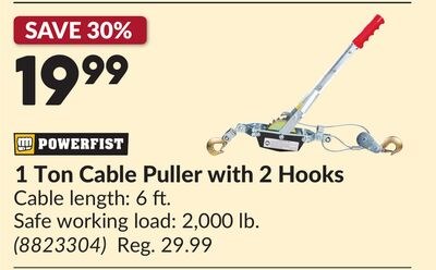 1 Ton Cable Puller with 2 Hooks