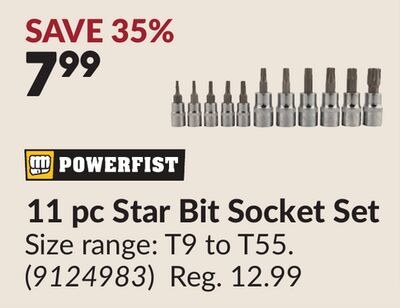 11 pc Star Bit Socket Set