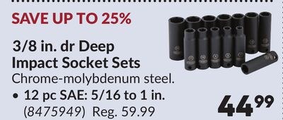 3/8 in. dr Deep Impact Socket Sets