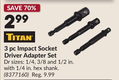 3 pc Impact Socket Driver Adapter Set