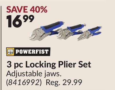 3 pc Locking Plier Set