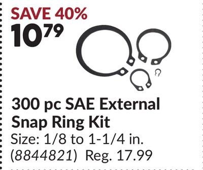300 pc SAE External Snap Ring Kit