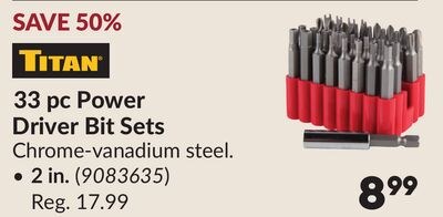 33 pc Power Driver Bit Sets