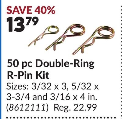 50 pc Double-Ring R-Pin Kit