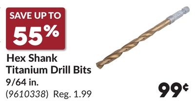 Hex Shank Titanium Drill Bits