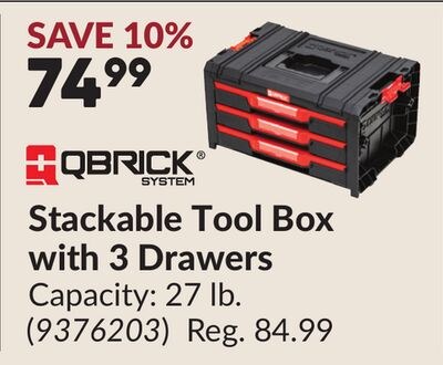 Stackable Tool Box with 3 Drawers