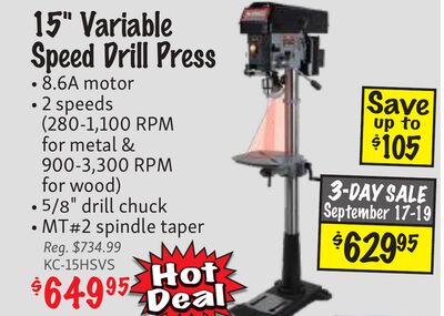 15" Variable Speed Drill Press