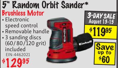 5" Random Orbit Sander*