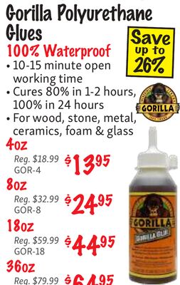 Gorilla Polyurethane Glues