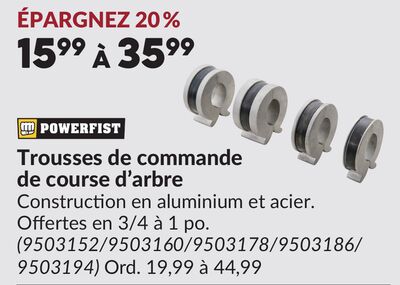 Trousses de commande de course d'arbre