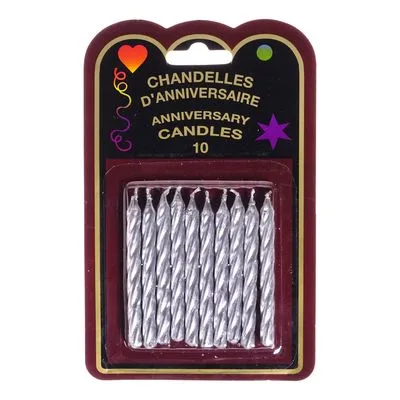 Chandelles d'anniversaire argentées