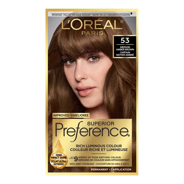 Colorant capillaire Superior Preference nuance 53 châtain moyen ambré Victoria