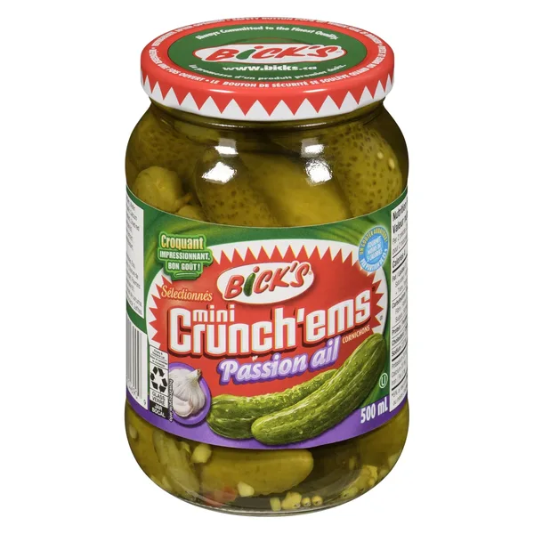 Mini crunch'ems sélectionnés cornichons passion ail