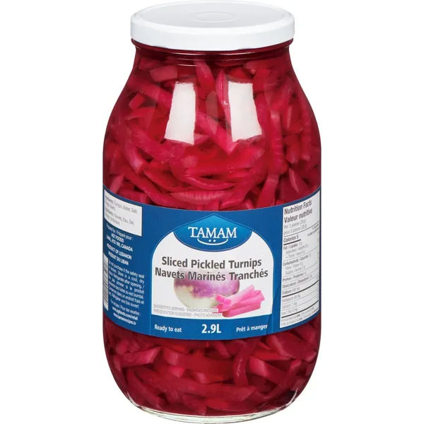 Navets marinés tranchés