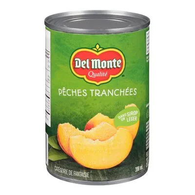 Pêches en tranches dans un sirop léger