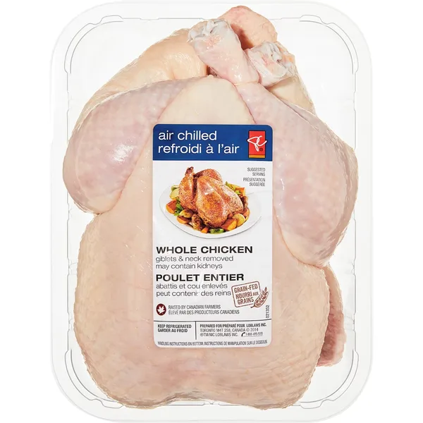 Poulet entier refroidi à lair