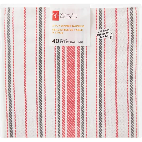 Serviettes de table, rayées