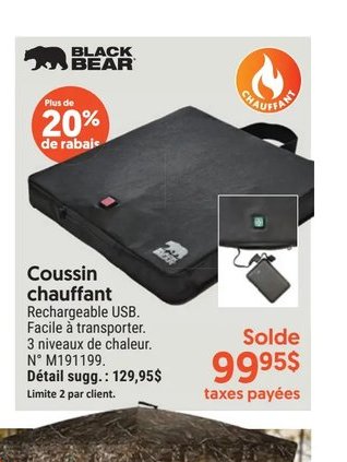 Black Bear Coussin chauffant