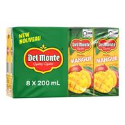 Boîtes de jus de nectar de mangue