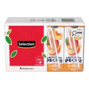 Boîtes de jus de ocktail aux pêches