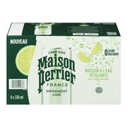 Eau de source gazéifiée à saveur de lime