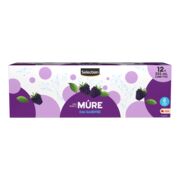 Eau de source gazéifiée à saveur de mûres