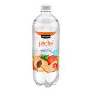 Eau pétillante aromatisée aux abricots et à la pêche