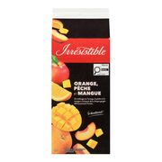 Jus d'orange, pêche et mangue