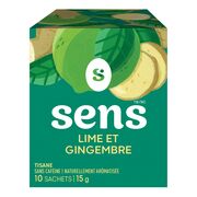 Tisane à lime et au gingembre en sachets
