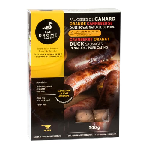 Saucisse de canard orange canneberge x4