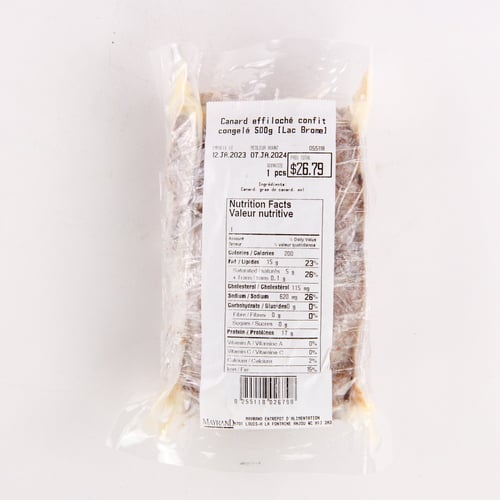 Effiloché de canard confit congelé 500 g