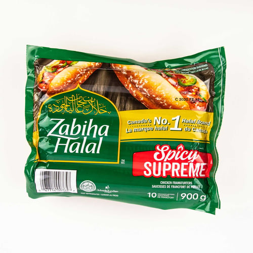 Saucisses de poulet fortes halal 900 g