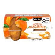 Quartiers de mandarines dans un sirop léger
