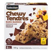 Barres tendres aux pépites de chocolat