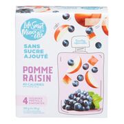 Pochettes de compote de pommes et raisins
