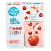 Pochettes de compote de pommes et cerises