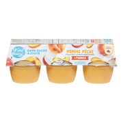 Collations de compote de pommes et pêches