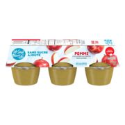 Collations de compote de pommes non sucrées