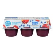 Collations de compote de pommes et bleuets